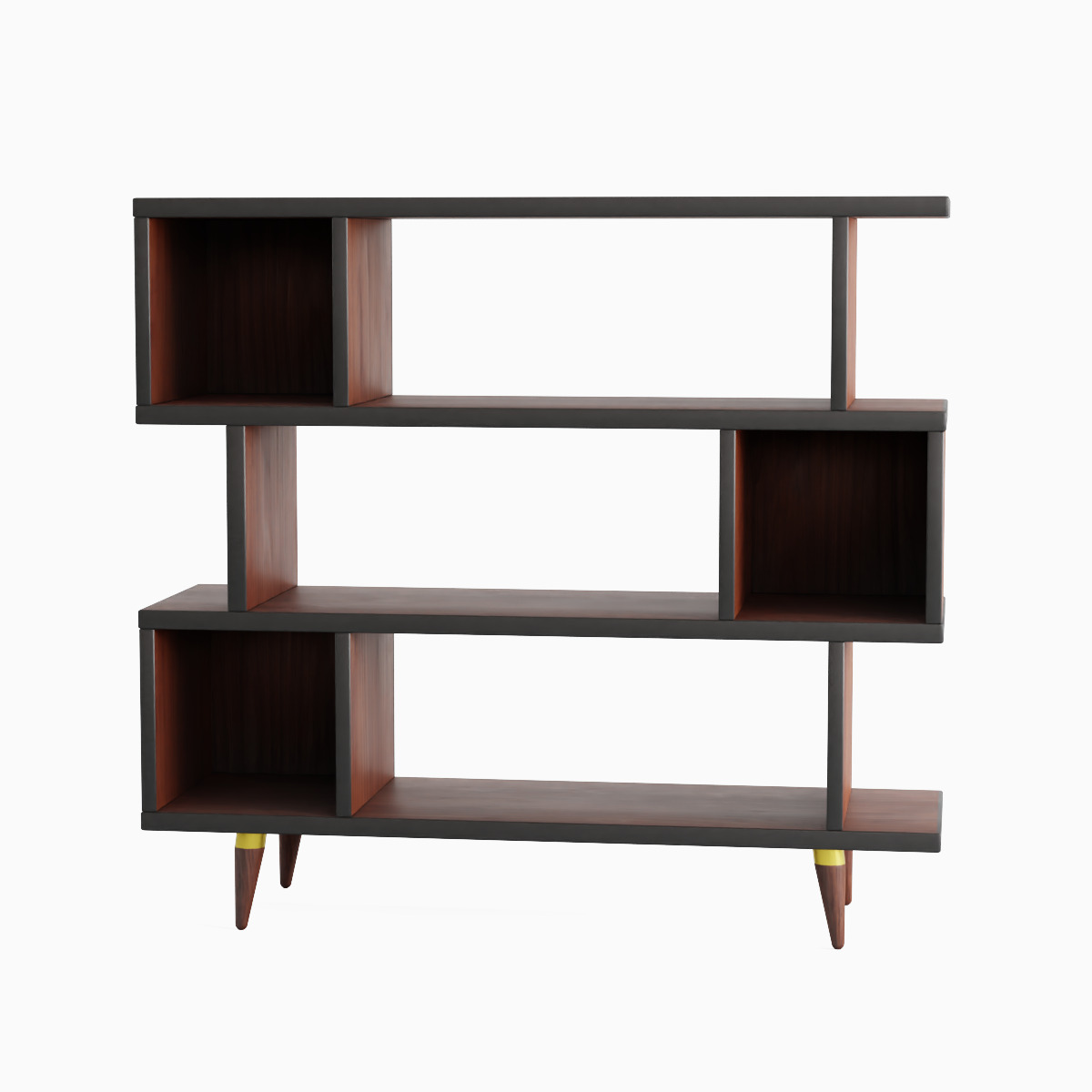 Modern Bookshelf Set  Low-poly 3D model_1