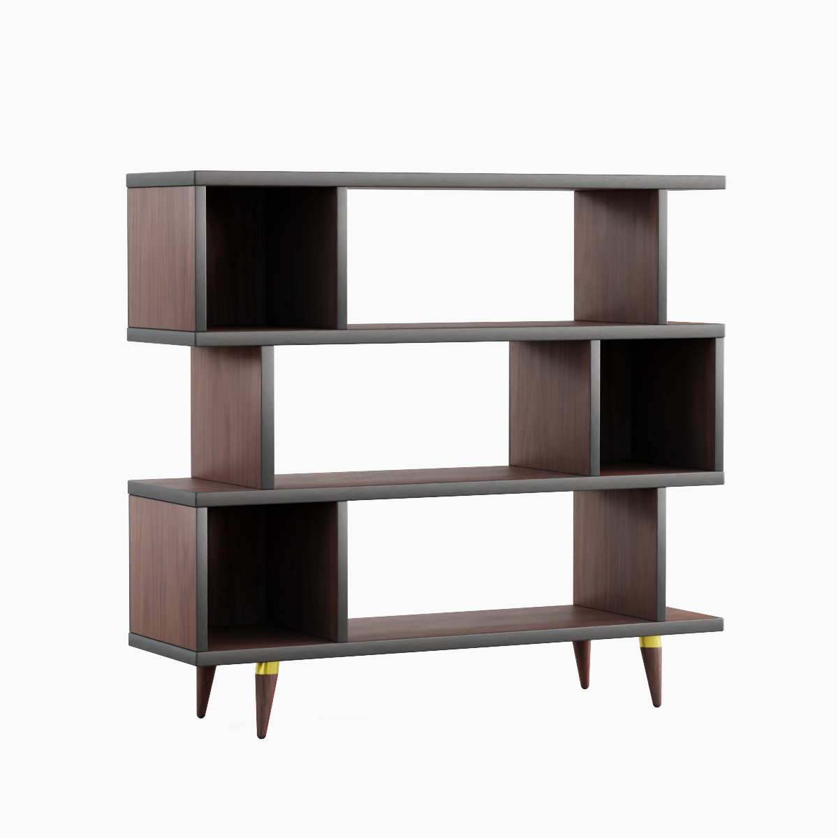 Modern Bookshelf Set  Low-poly 3D model_2