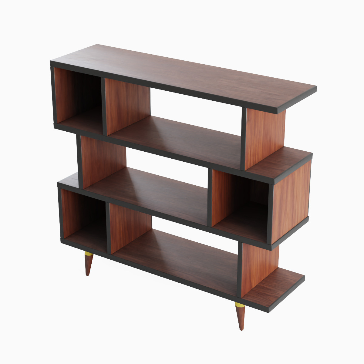 Modern Bookshelf Set  Low-poly 3D model_6