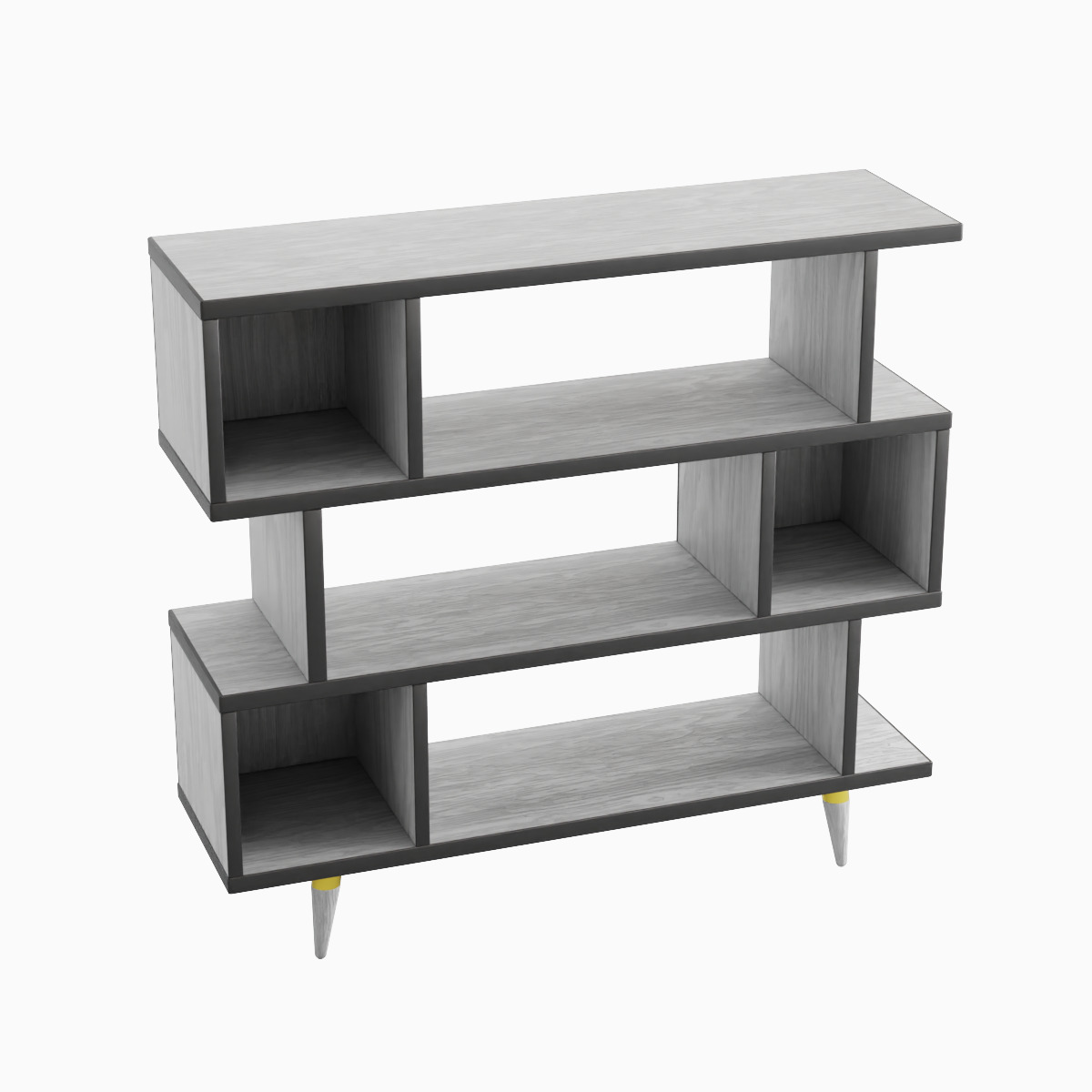 Modern Bookshelf Set  Low-poly 3D model_22