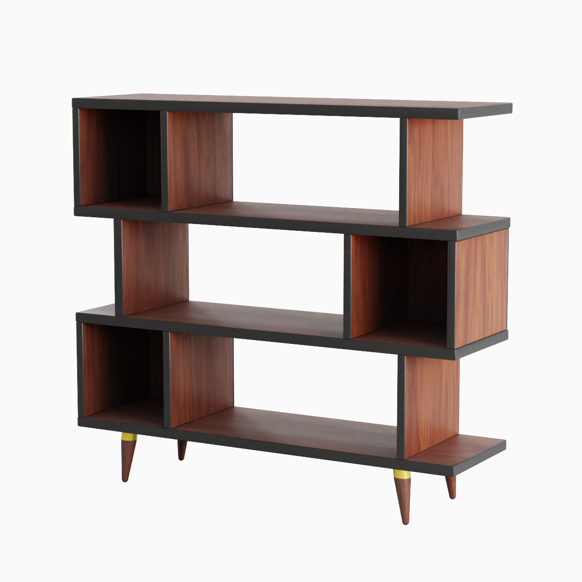 Modern Bookshelf Set  Low-poly 3D model_3