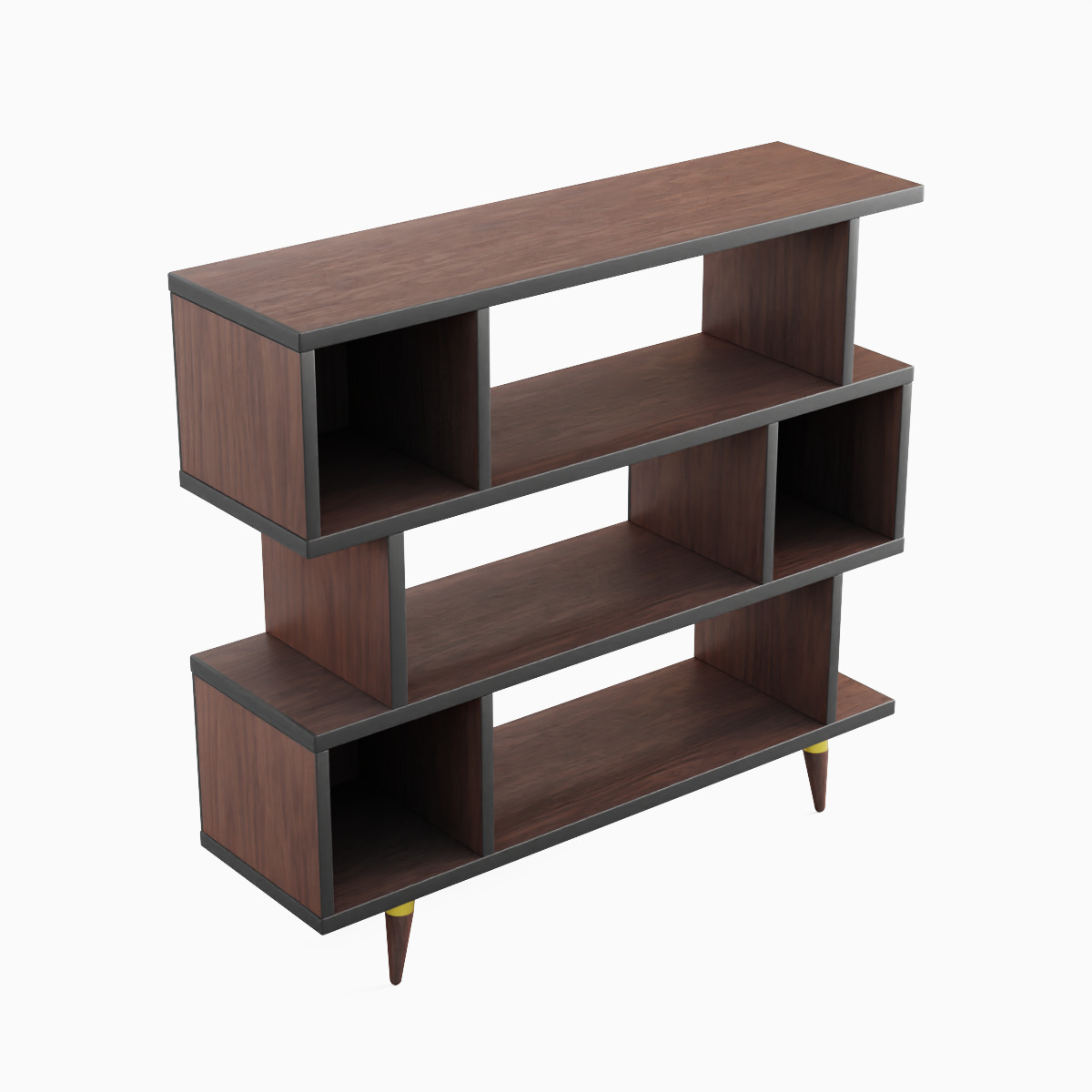 Modern Bookshelf Set  Low-poly 3D model_5
