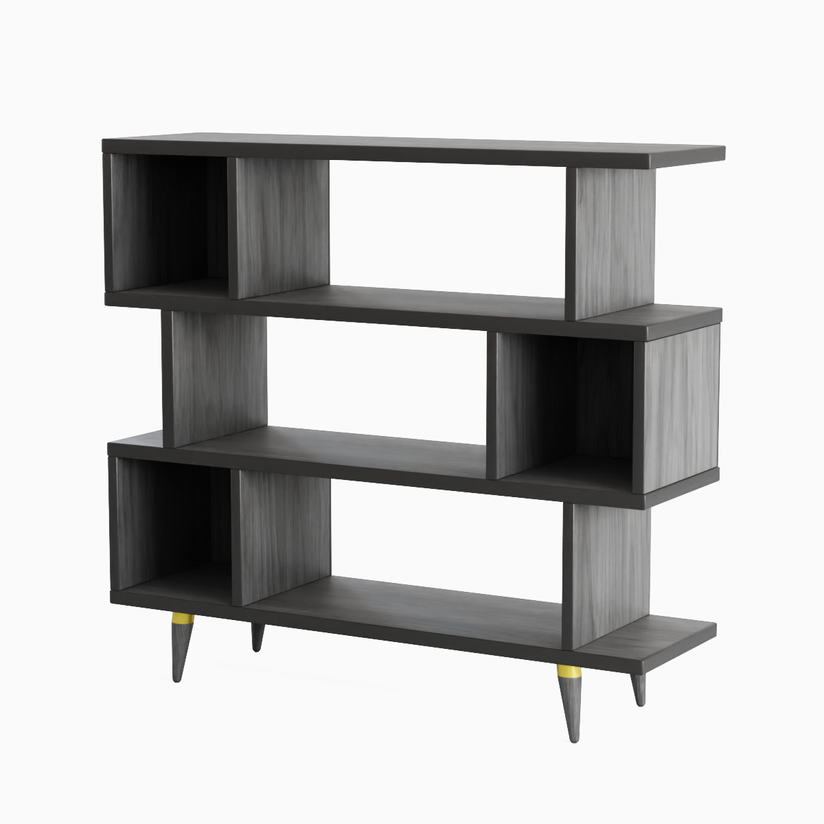Modern Bookshelf Set  Low-poly 3D model_15