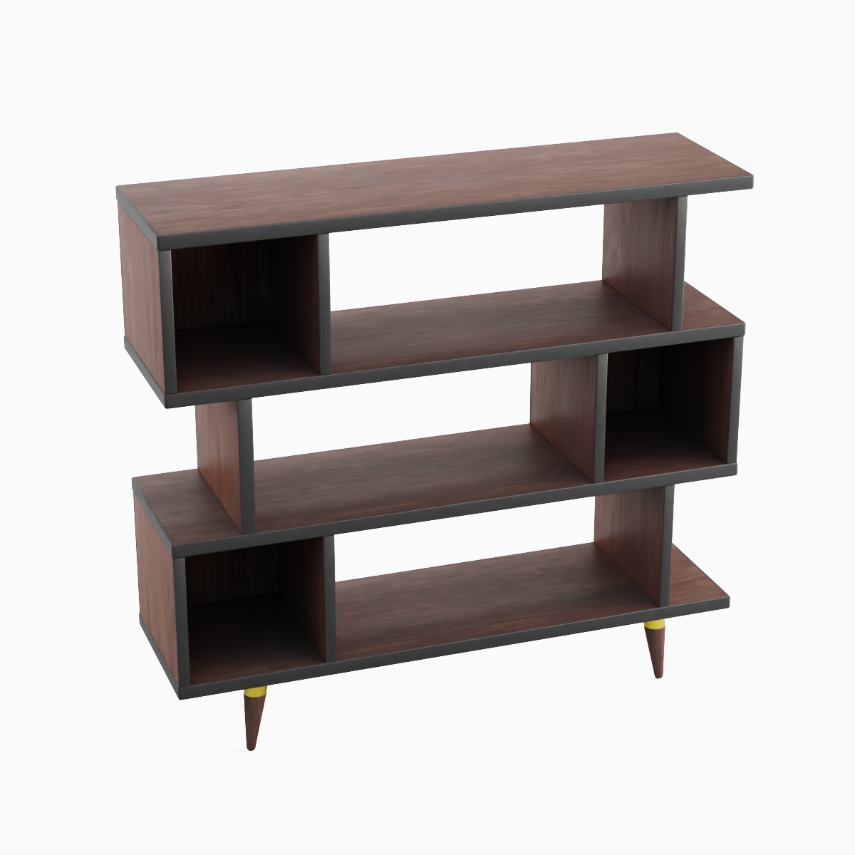 Modern Bookshelf Set  Low-poly 3D model_4