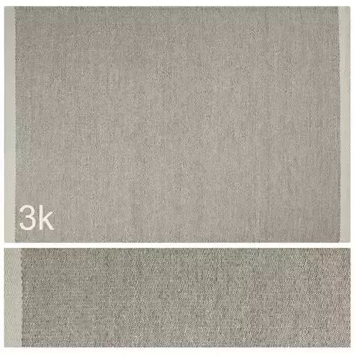 Carpet set 85 - Braided Gray Wool Rug - 3K