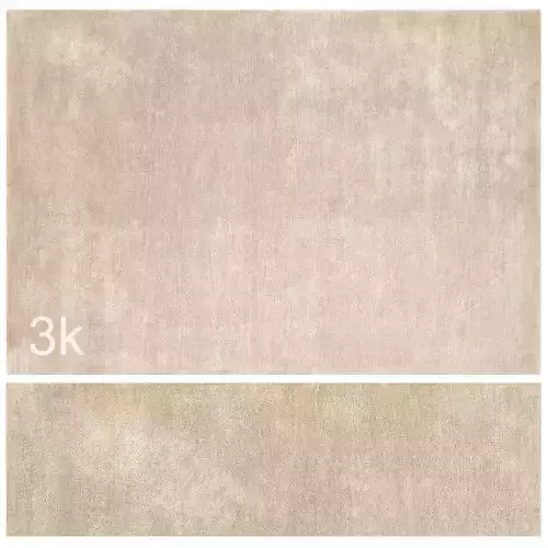Carpet set 81 - Beige Plain Wool Rug - 3K