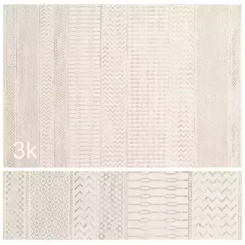 Carpet set 80 - Boho Plain Wool Rug- 3K