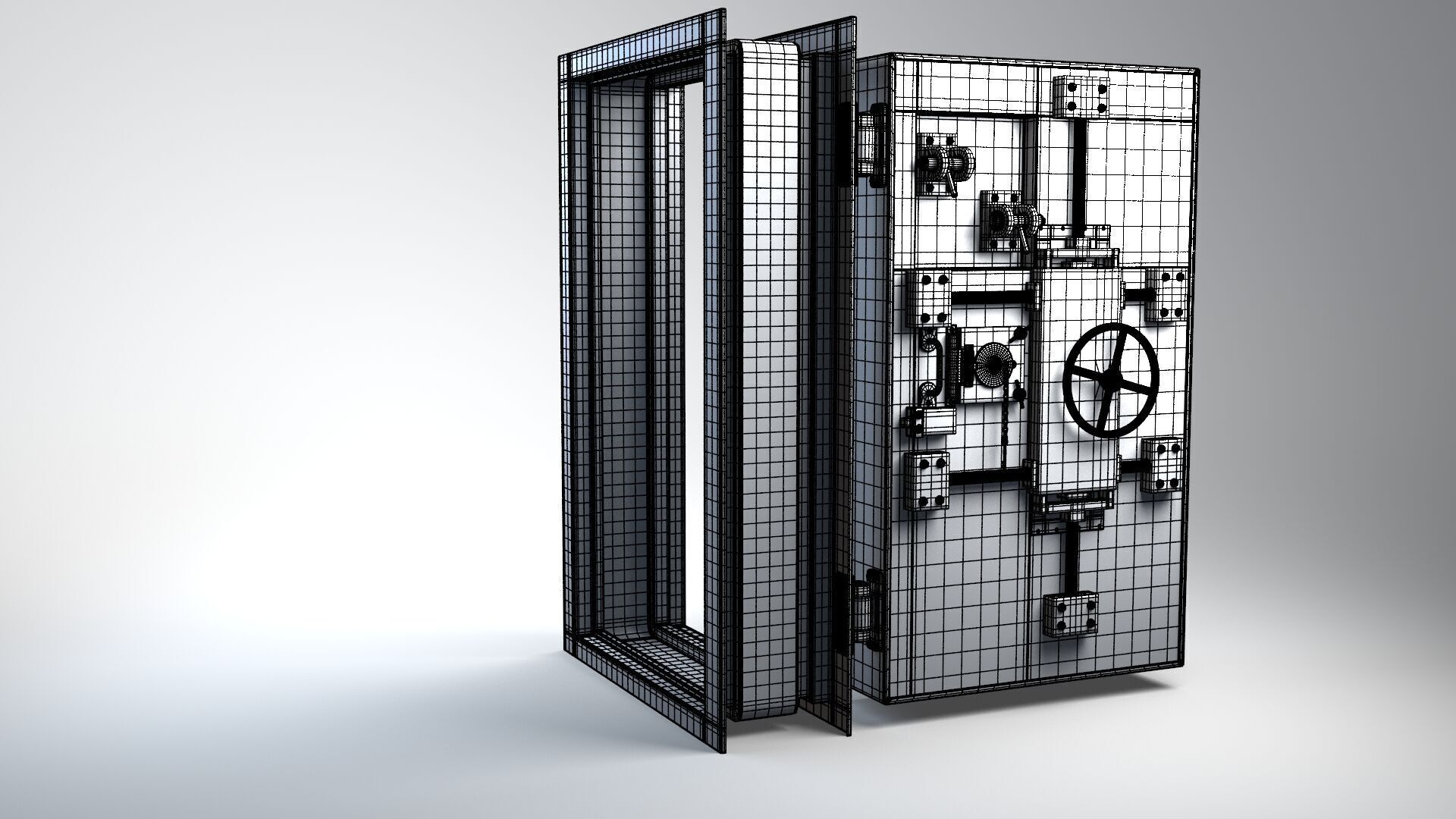 Bunker Metal Door 3D model_6