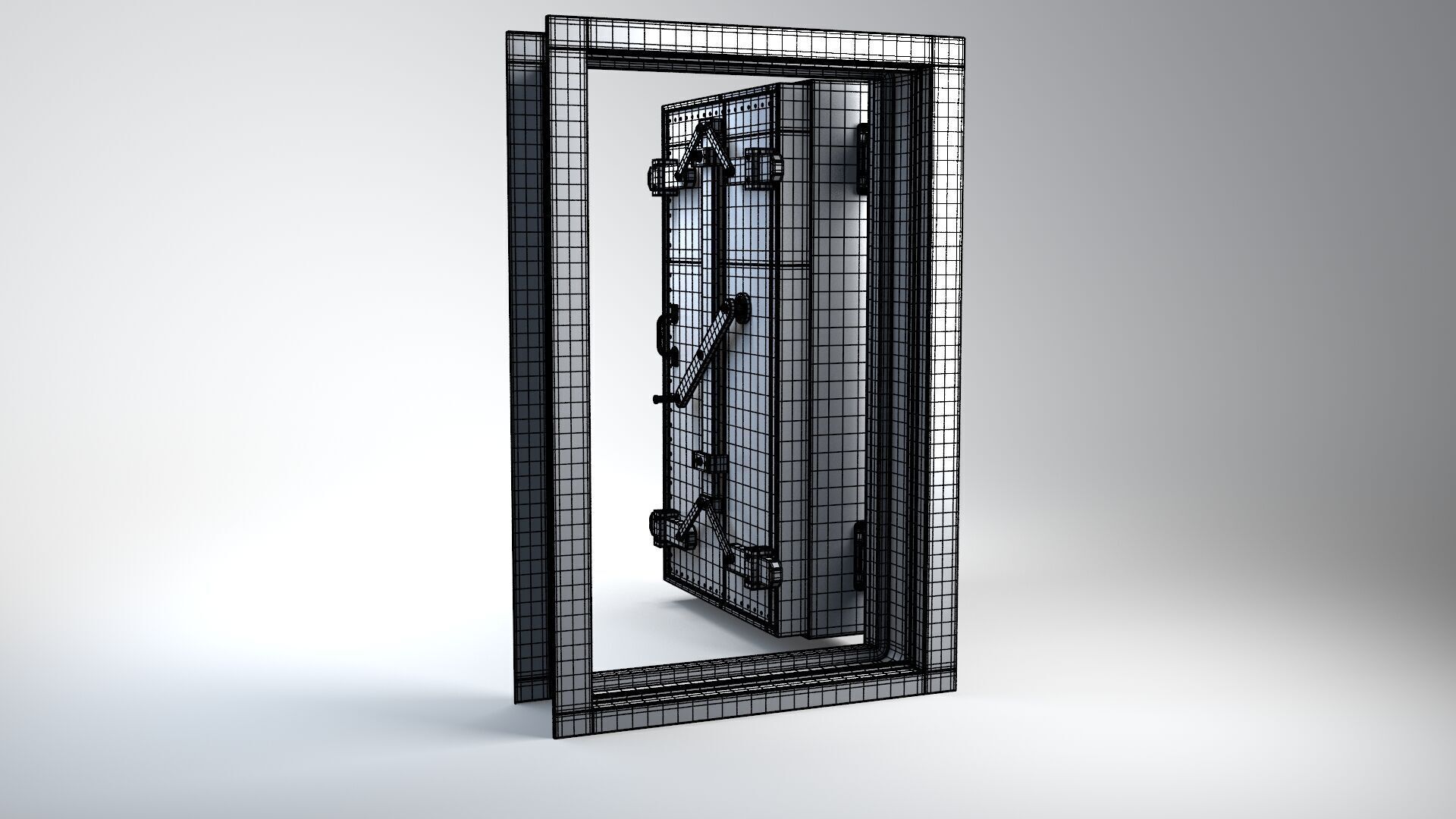 Bunker Metal Door 3D model_8