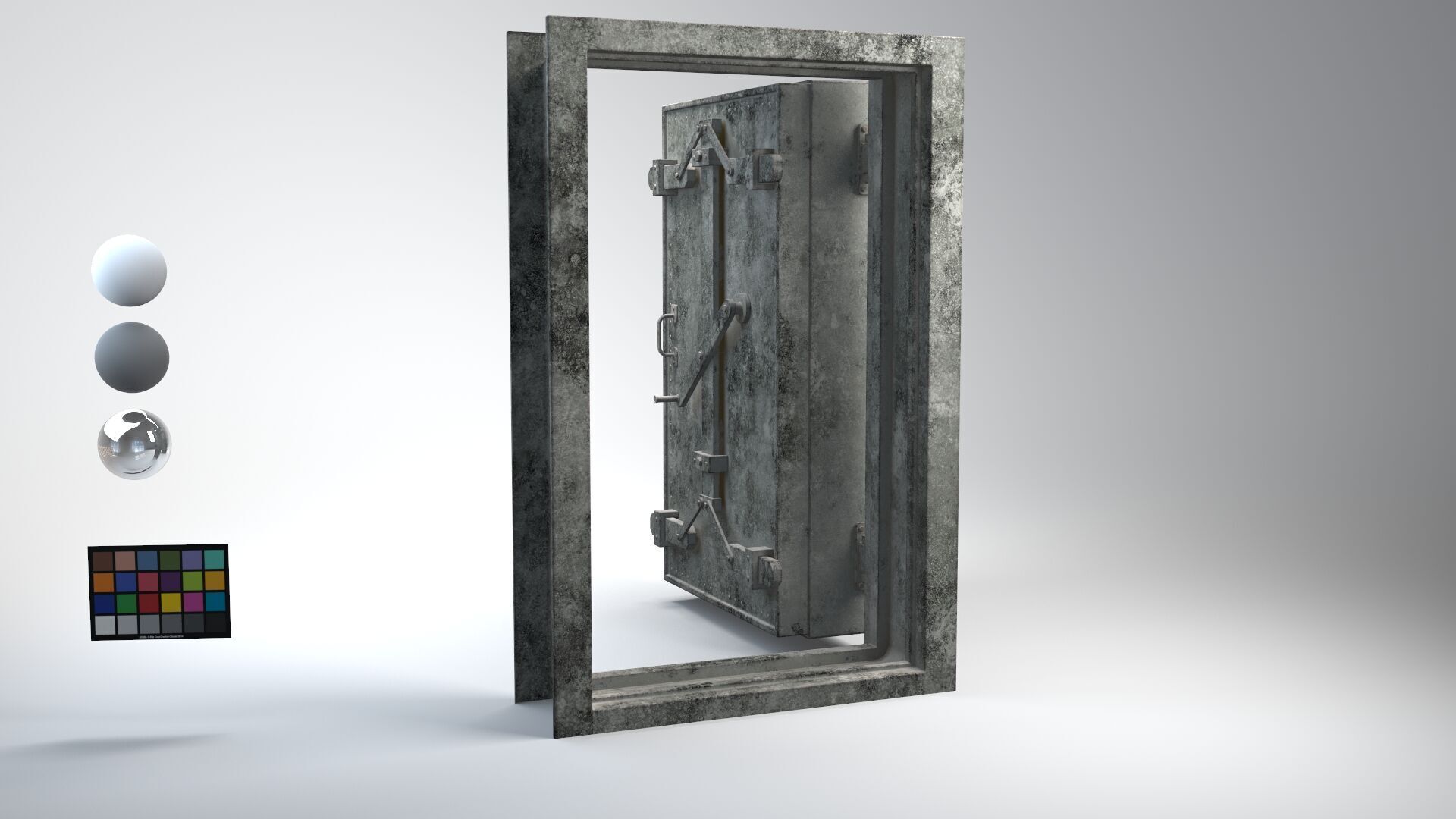 Bunker Metal Door 3D model_4