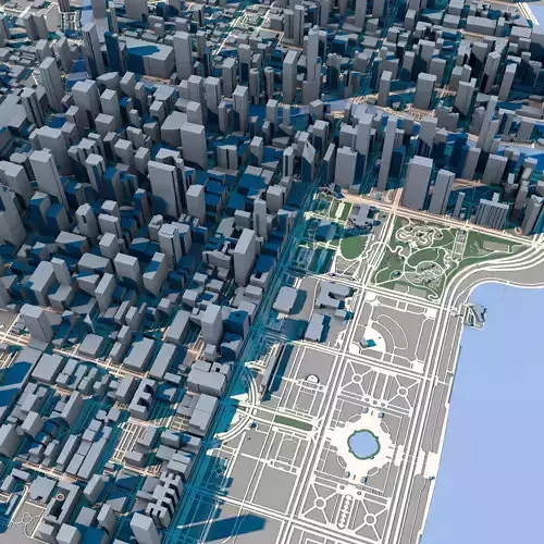 Chicago City in Illinois United States 2 3D model