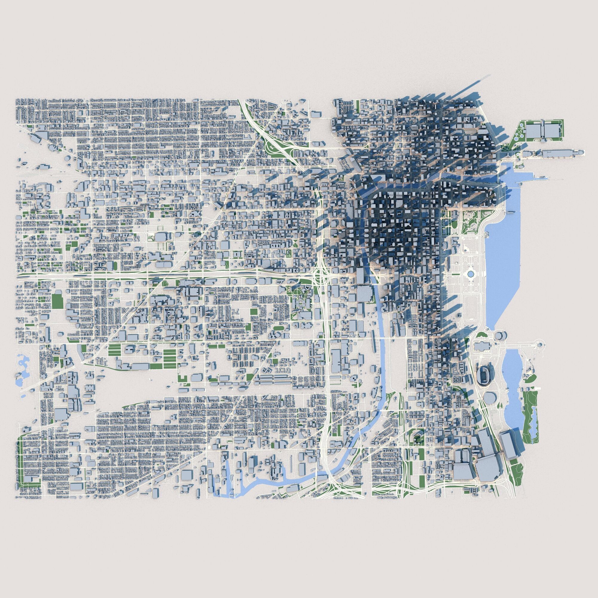 Chicago City in Illinois United States 3D model_1
