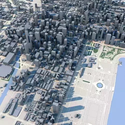 Chicago City in Illinois United States 3D model