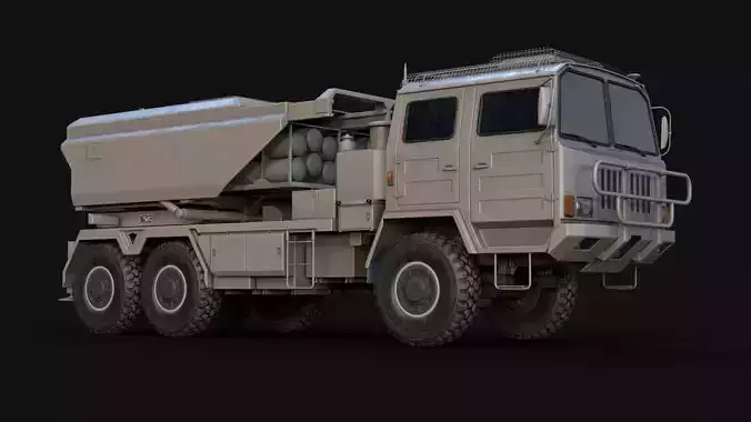 SR-5 MLRS LODs Game Ready Rigged Low-poly 3D model