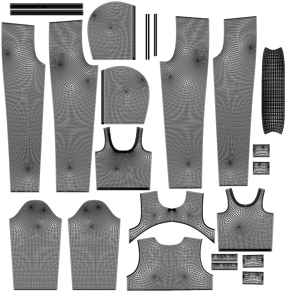 Stylish Women Clothing set- Crop Hoodie Tracksuit Fitness Outfit 3D Model Collection_24