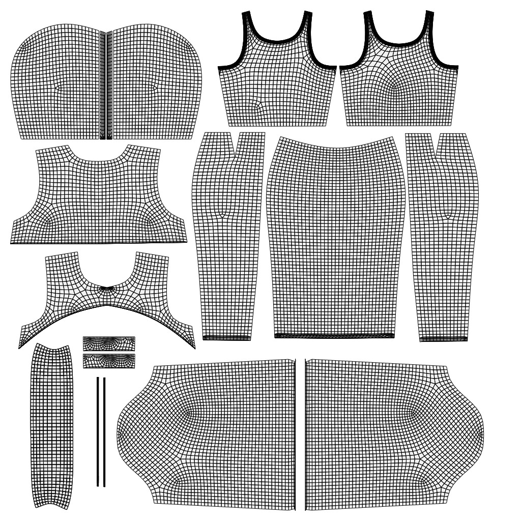 Stylish Women Clothing set- Crop Hoodie Tracksuit Fitness Outfit 3D Model Collection_23