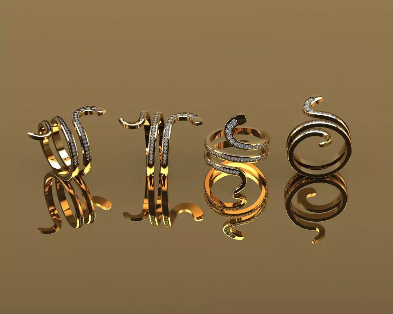 Stylish Spiral Ring of Modern Beauty Free 3D print model