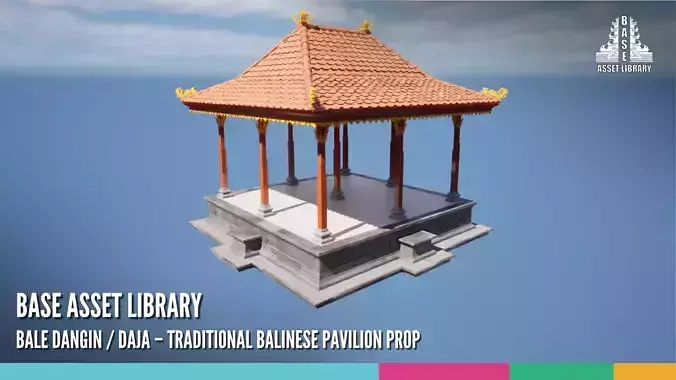 Bale Dangin or Daja Traditional Balinese Pavilion Prop 3D model