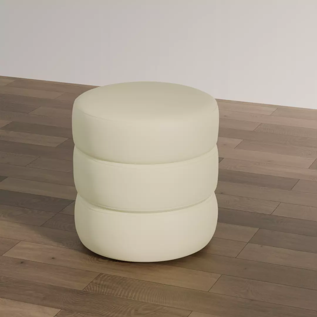 Modern Round Pouffe Low-poly 3D model