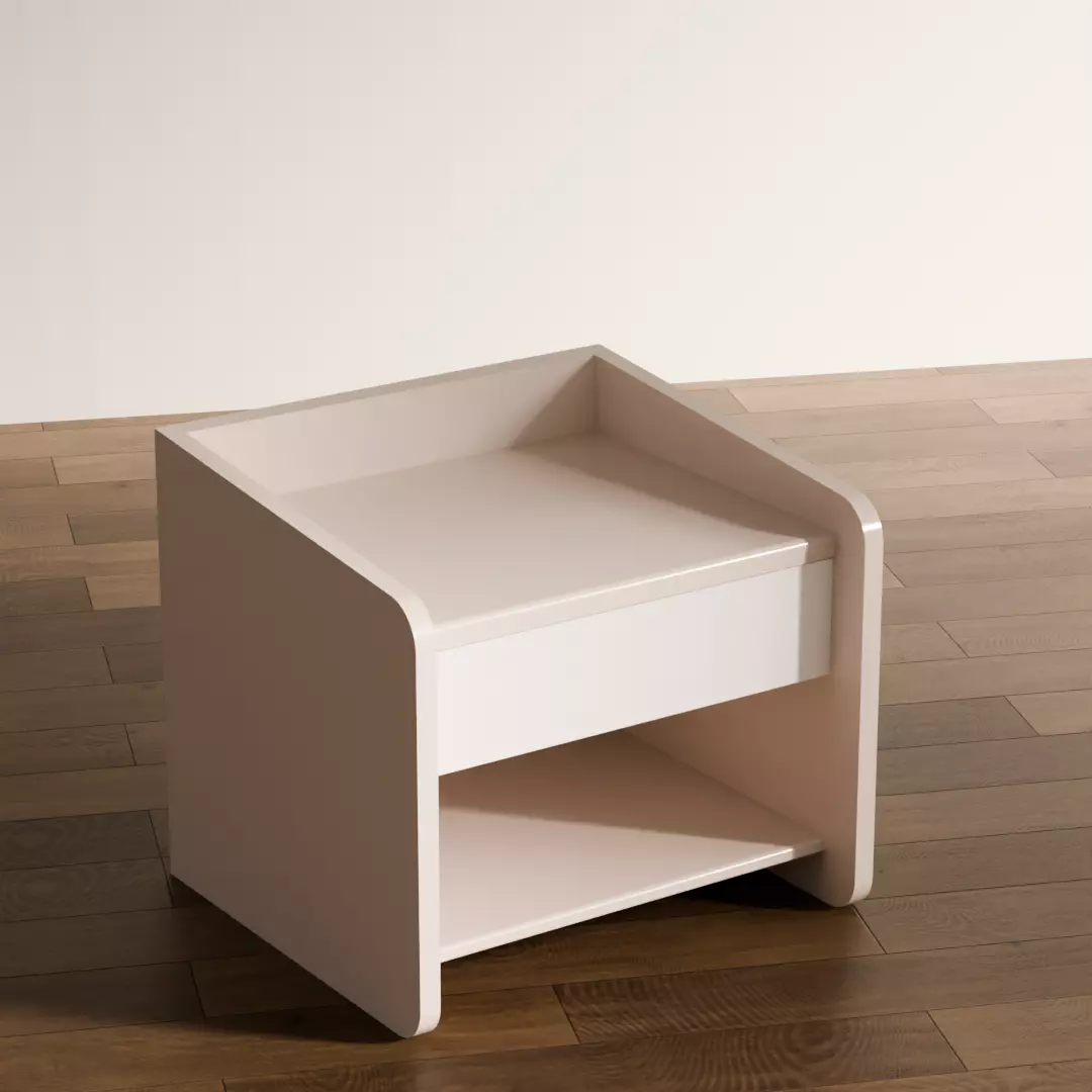 Modern Minimalist Nightstand Low-poly 3D model