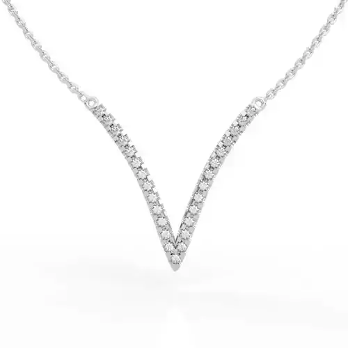 Diamond V Necklace Pendant
