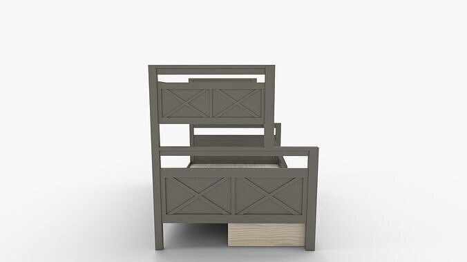 Merax Twin Over Full Bunk Bed with Drawers 3D model 2