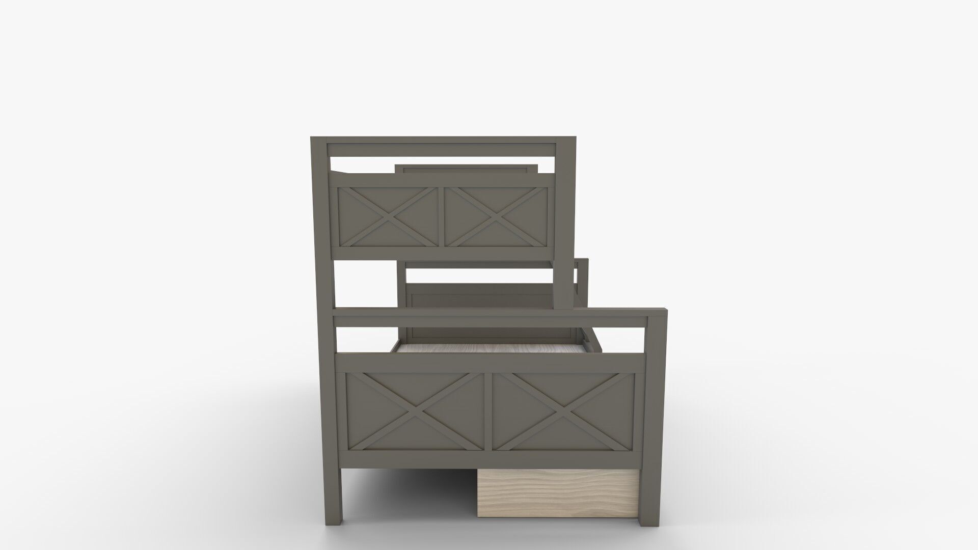 Merax Twin Over Full Bunk Bed with Drawers 3D model_1