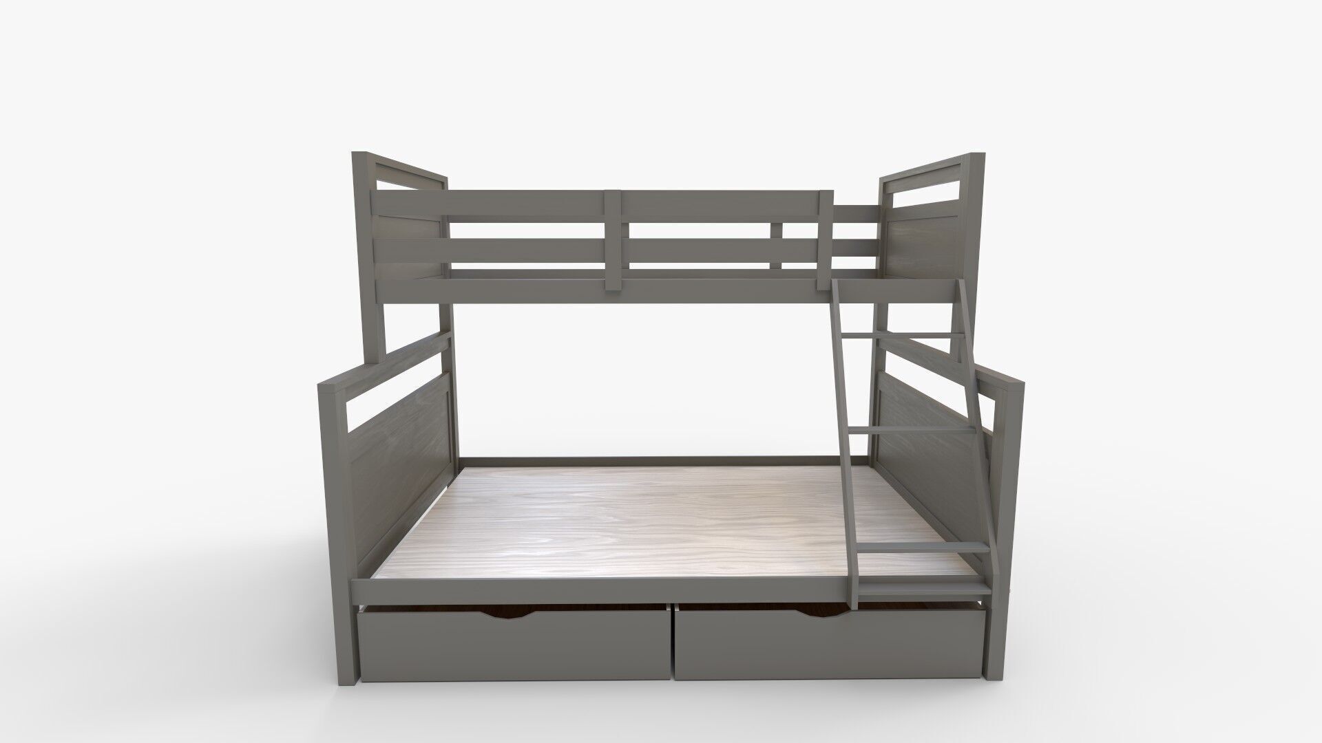 Merax Twin Over Full Bunk Bed with Drawers 3D model_8