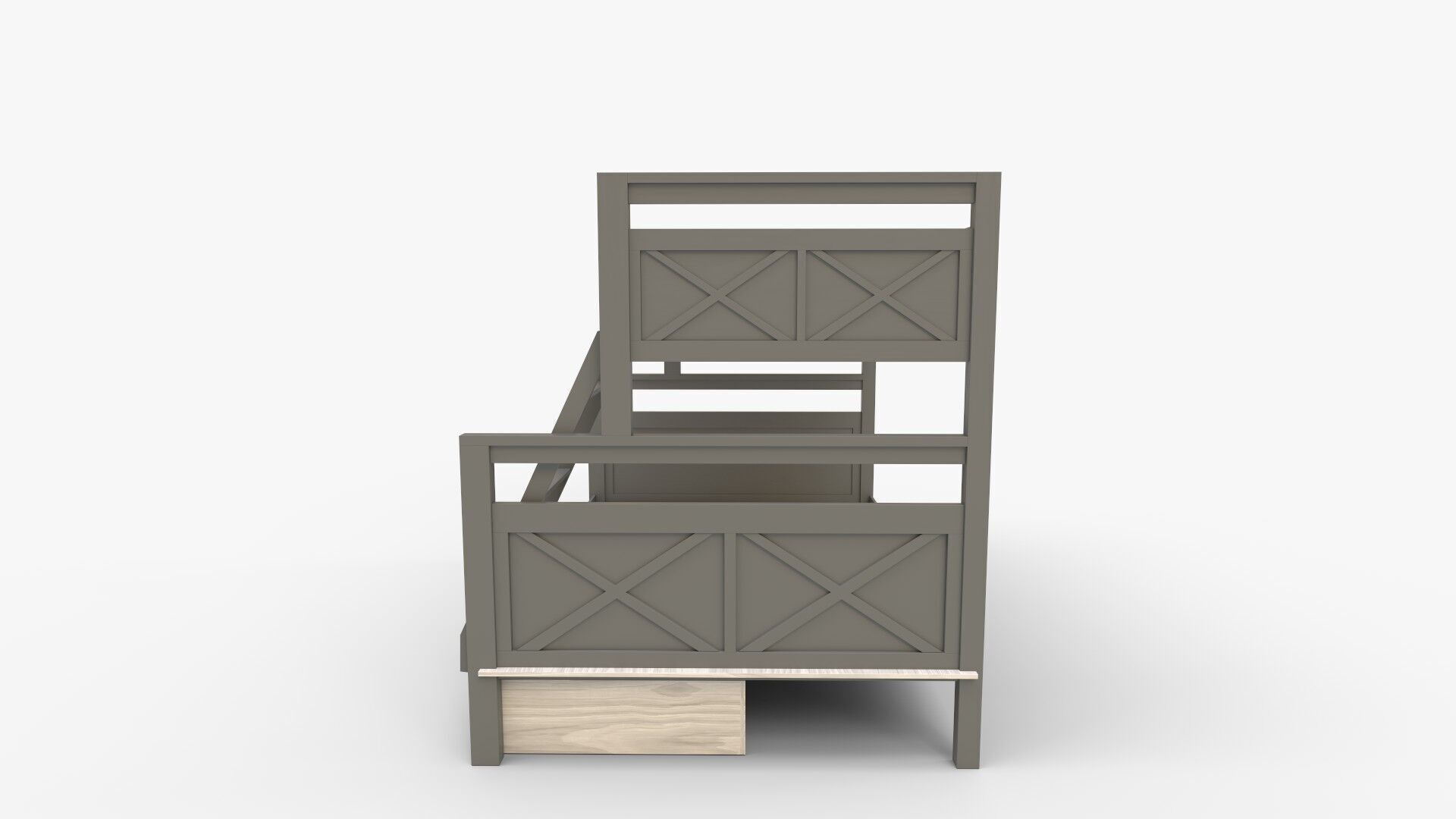 Merax Twin Over Full Bunk Bed with Drawers 3D model_5