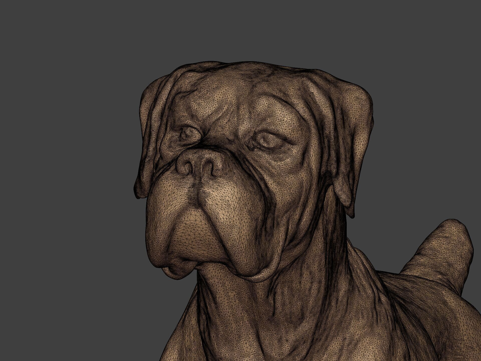 Boxer Dog Statue - Figurine 3D print model_16