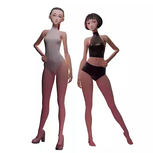 Stylized Girl Basemesh  3D Model Collection