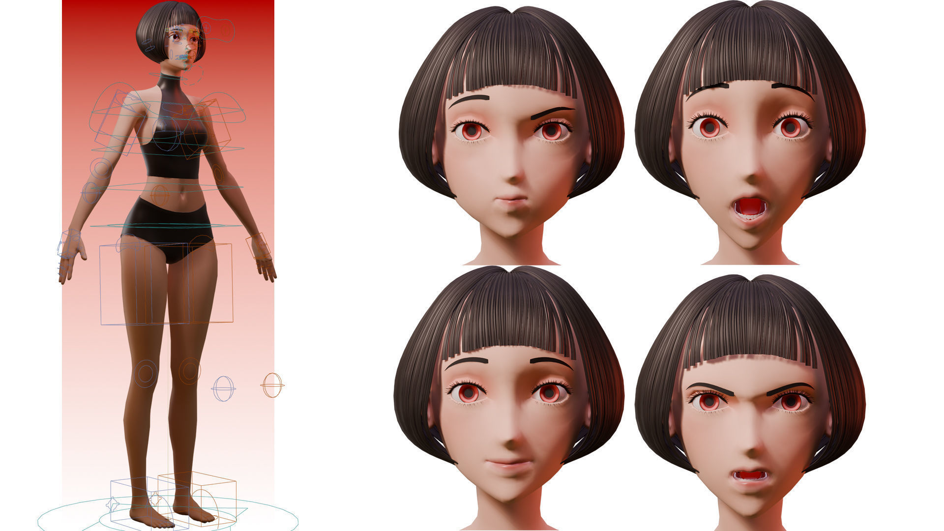 Stylized Girl Basemesh  3D Model Collection_6