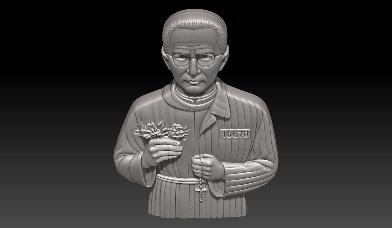 Saint Maximilian Kolbe - 250428 3D print model_3