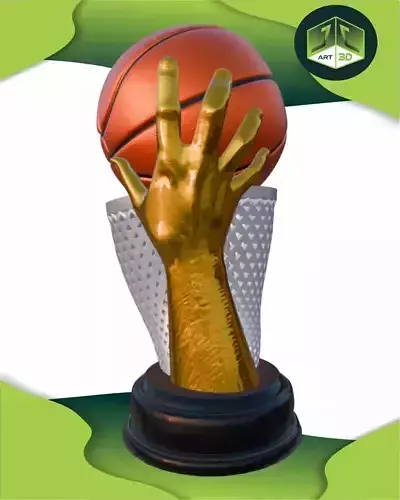 Premium 3D Basketball Trophy  STL Model 3D print model