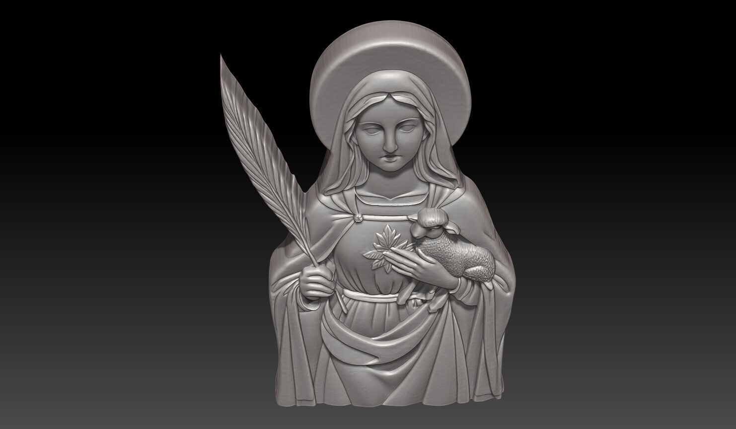 Saint Agnes of Rome - 250428 3D print model_3