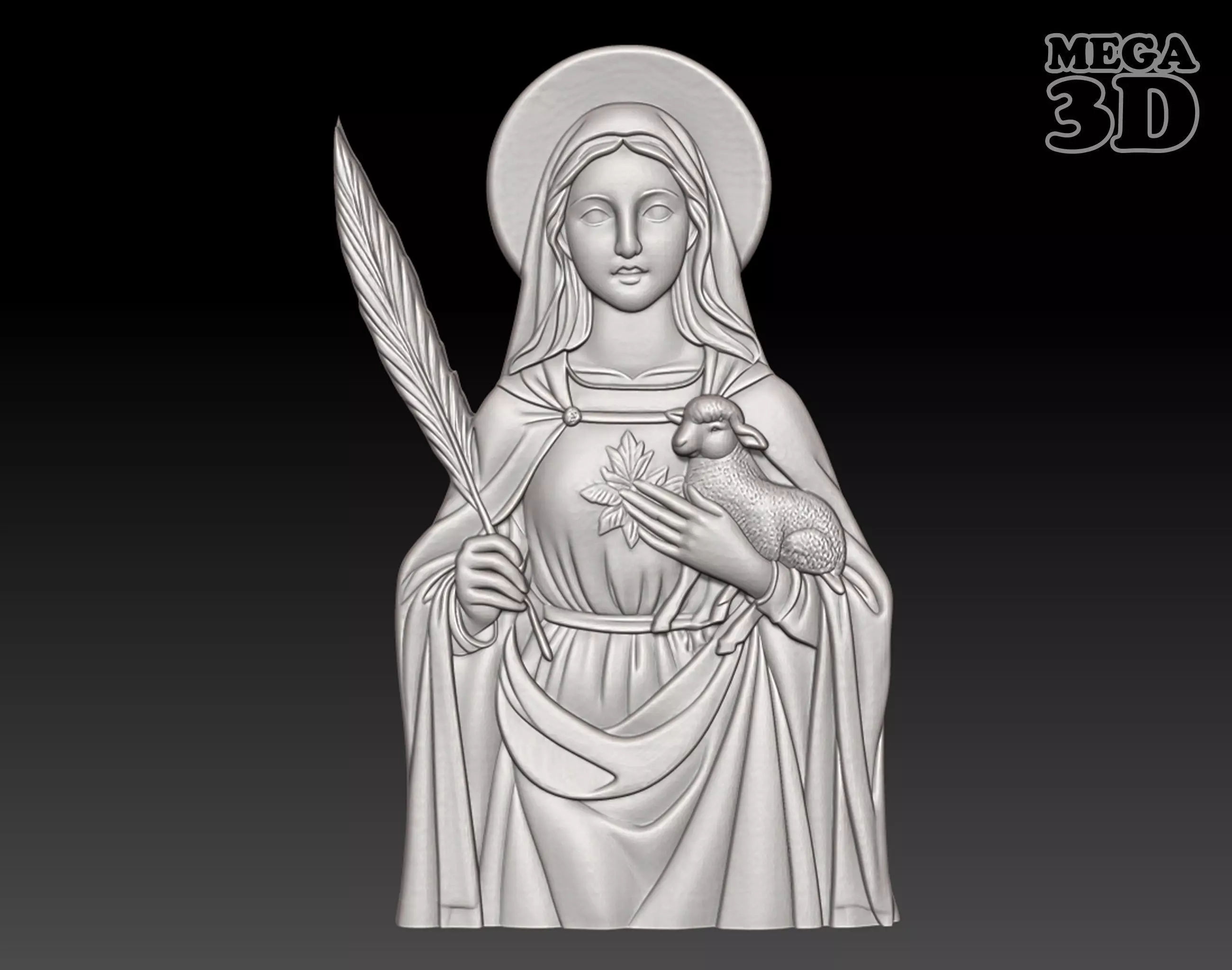 Saint Agnes of Rome - 250428 3D print model_0