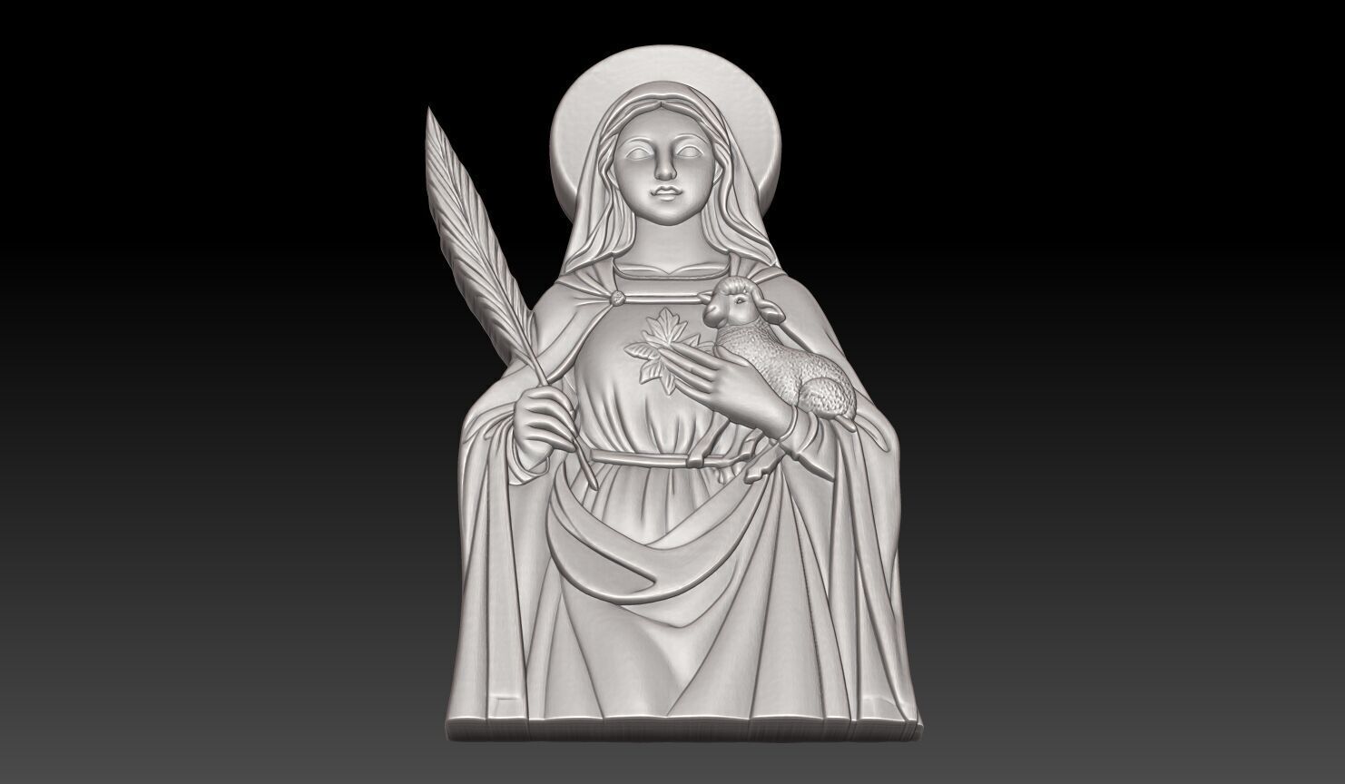 Saint Agnes of Rome - 250428 3D print model_4