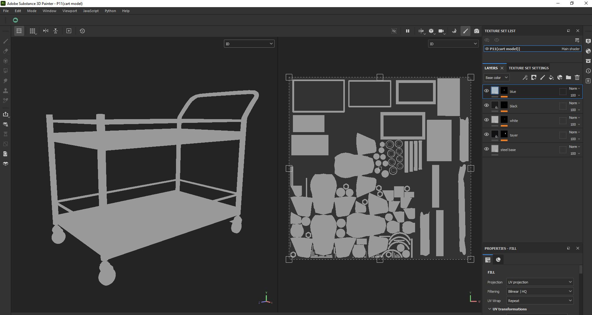 Stainless Steel Serving and Medical Utility Trolley Low-poly 3D model_23