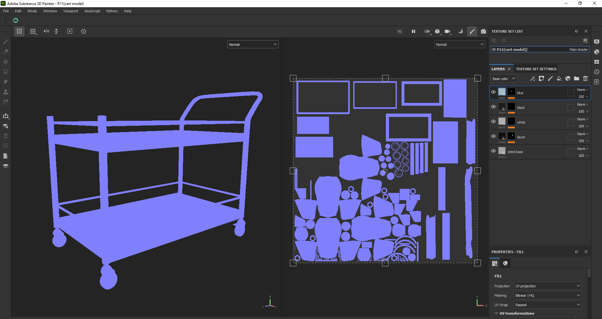 Stainless Steel Serving and Medical Utility Trolley Low-poly 3D model_26