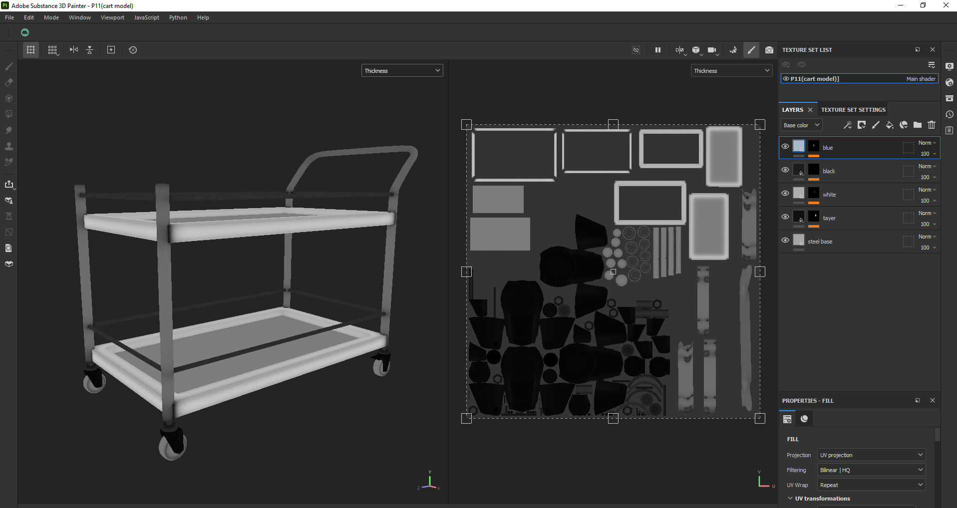 Stainless Steel Serving and Medical Utility Trolley Low-poly 3D model_24