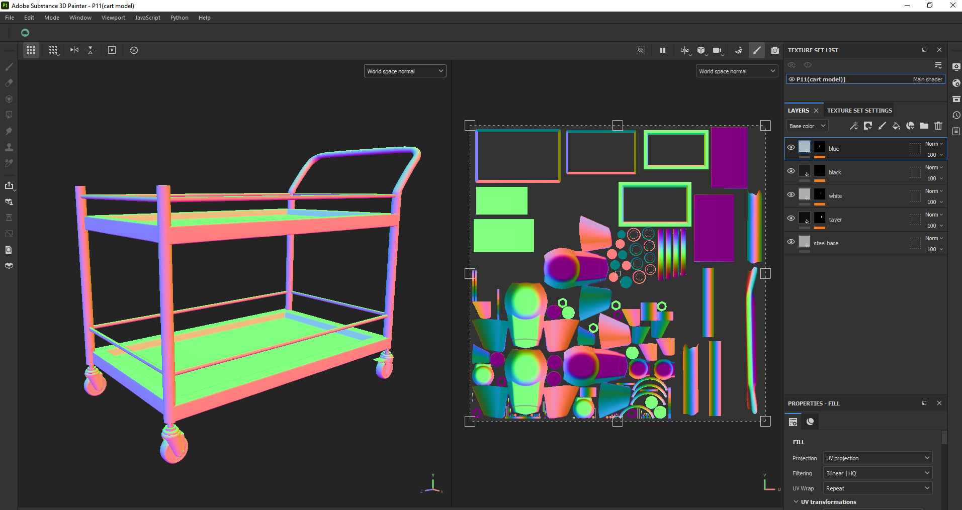 Stainless Steel Serving and Medical Utility Trolley Low-poly 3D model_21