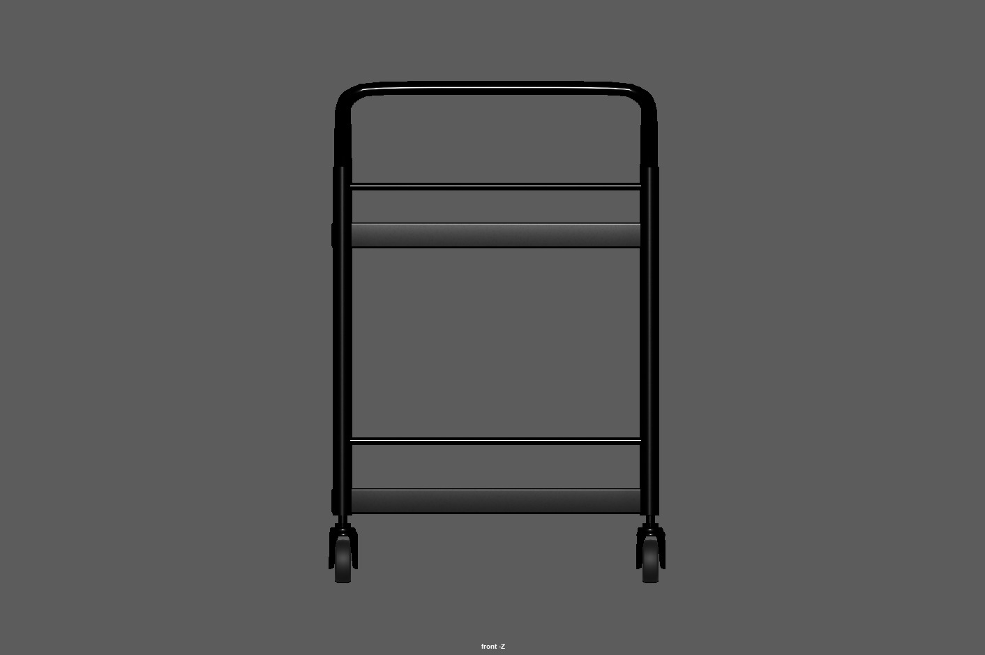 Stainless Steel Serving and Medical Utility Trolley Low-poly 3D model_9
