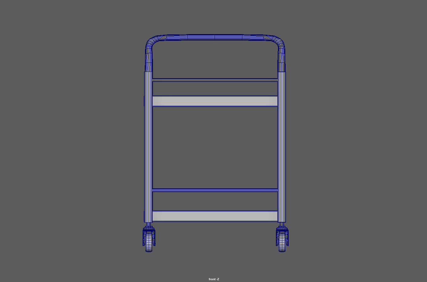 Stainless Steel Serving and Medical Utility Trolley Low-poly 3D model_11