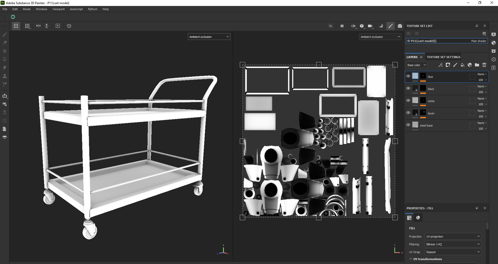 Stainless Steel Serving and Medical Utility Trolley Low-poly 3D model_22