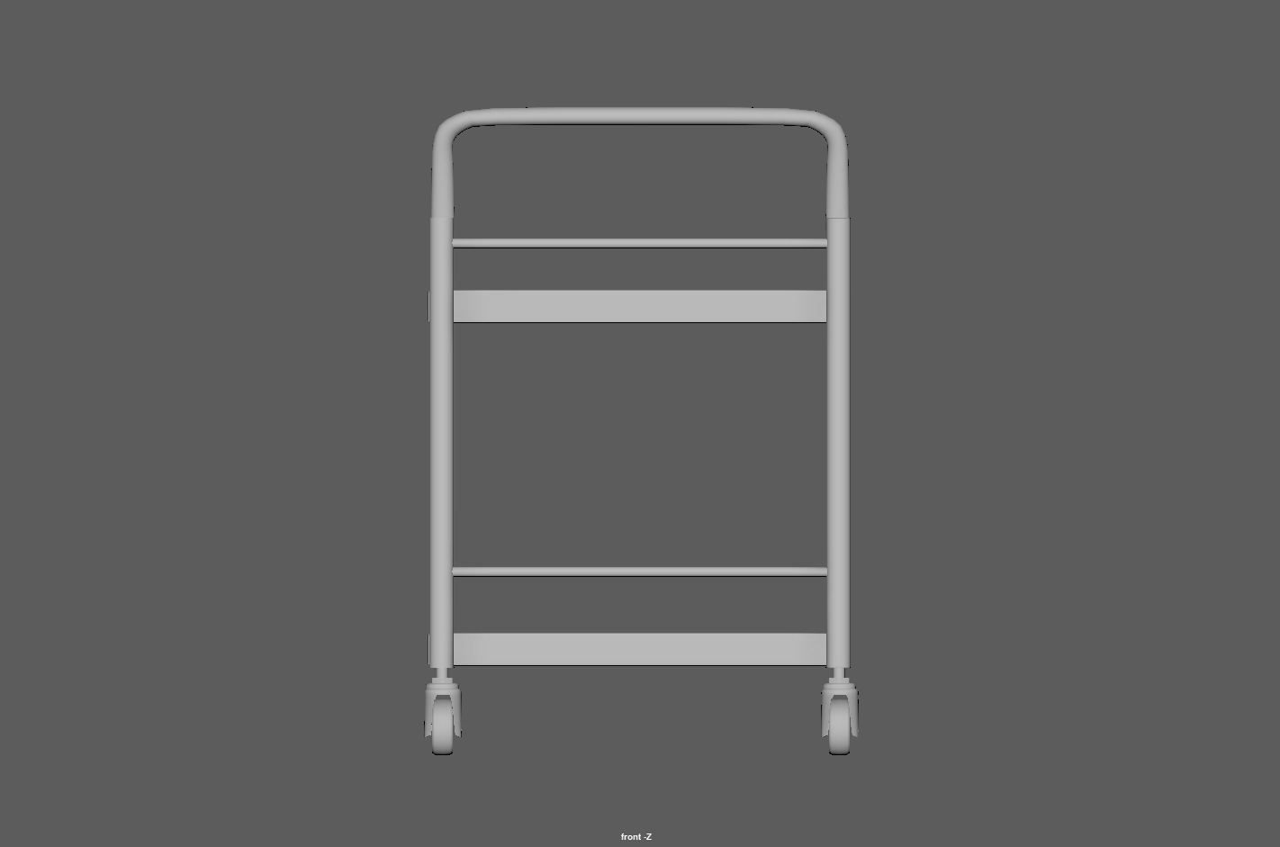 Stainless Steel Serving and Medical Utility Trolley Low-poly 3D model_10