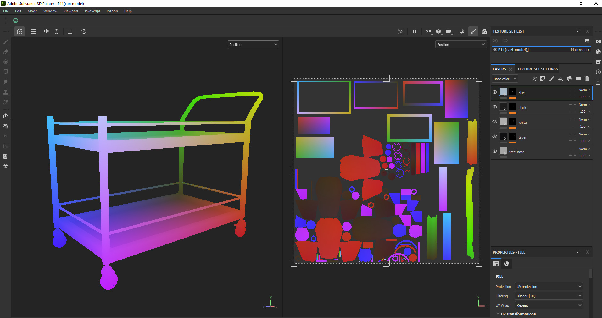 Stainless Steel Serving and Medical Utility Trolley Low-poly 3D model_25