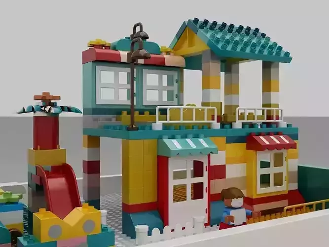 Building block toy table