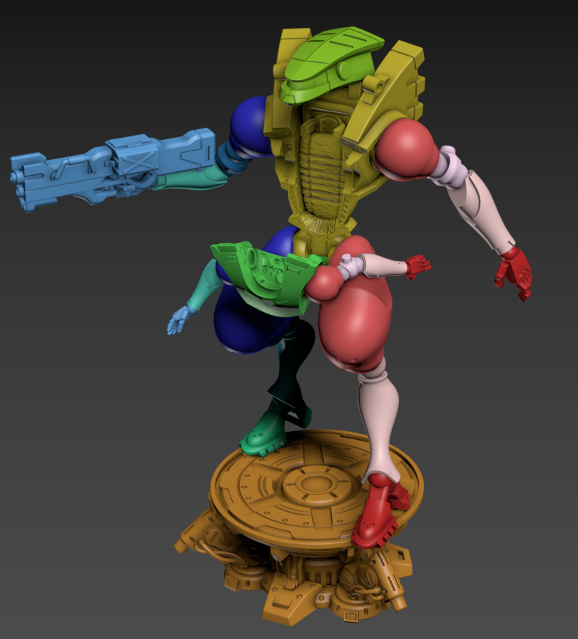 Robot Suit Type 303 Poseable Set 100mm 3D print model_13