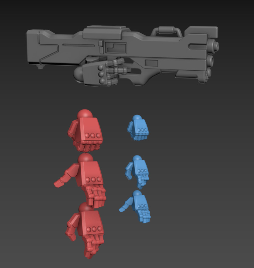 Robot Suit Type 303 Poseable Set 100mm 3D print model_14