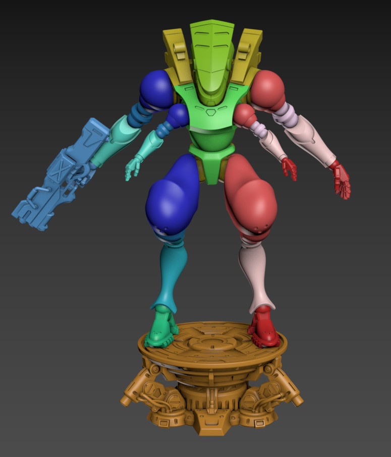 Robot Suit Type 303 Poseable Set 100mm 3D print model_8